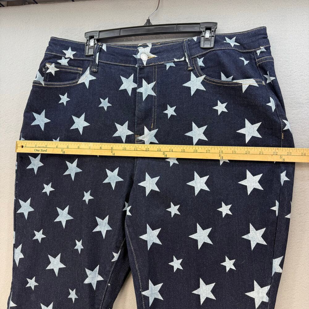 Judy Blue Jeans Women's 20W Dark Blue Star Print Flare Leg Tall Jeans Patriotic - Picture 12 of 15